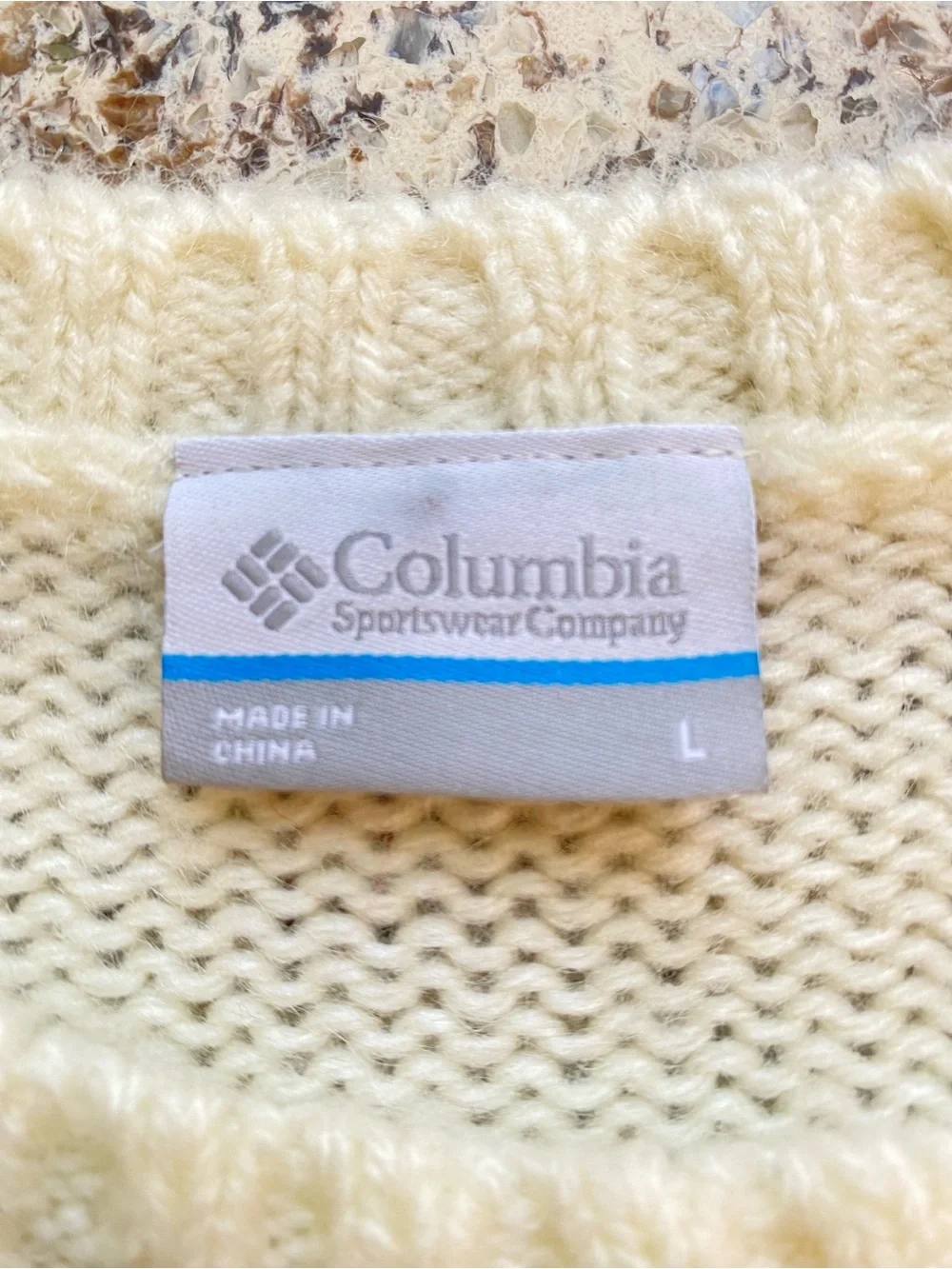 COLUMBIA Women’s Cable Knit Crew Neck Sweater Ivory L
